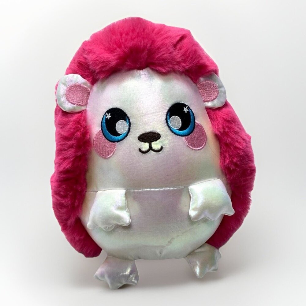 Squeezamals Happy the Hedge Hog Plush Pink Kids Girls Foam Stuffed Toy, As Is